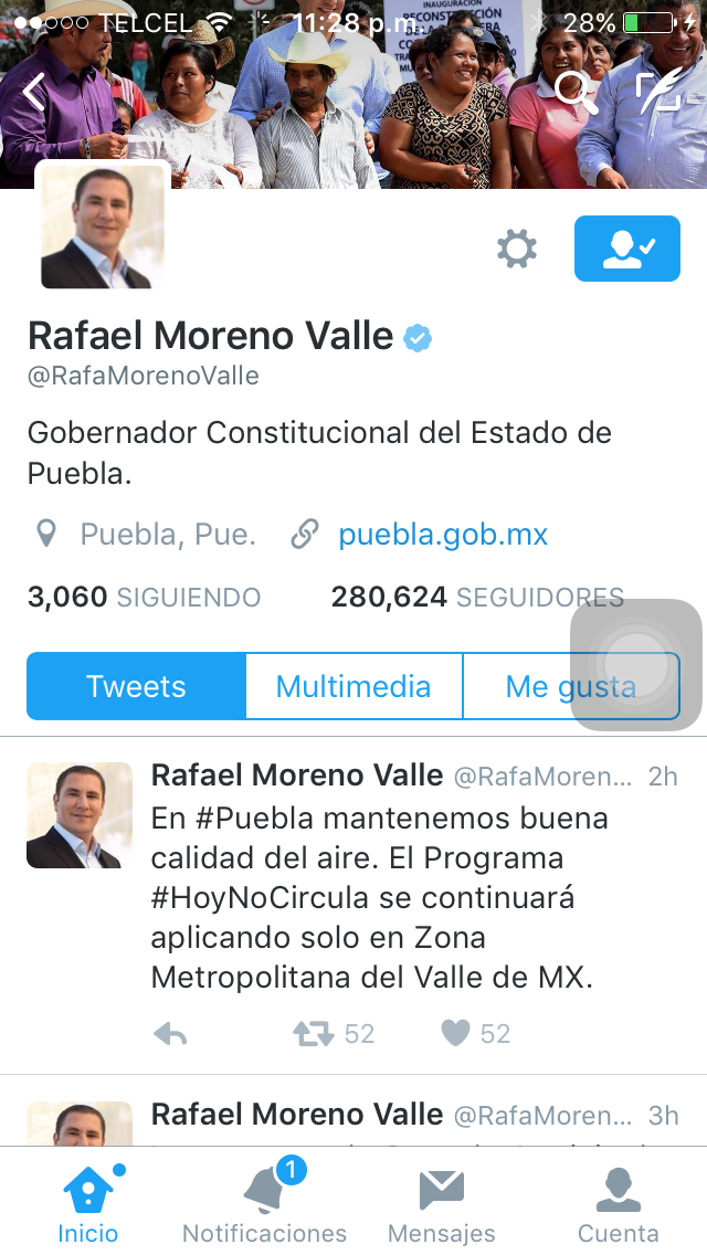 Niega Moreno Valle que Puebla se sume al «Hoy no Circula»