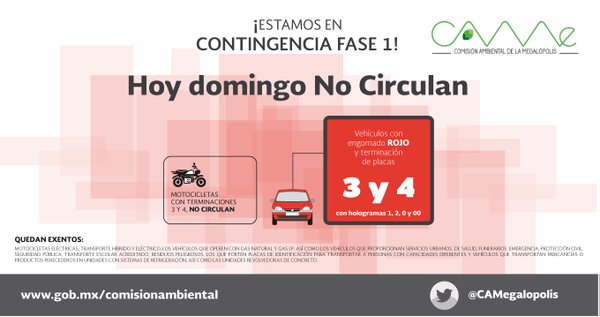 Por primera vez, se aplica Hoy No Circula en la CDMX