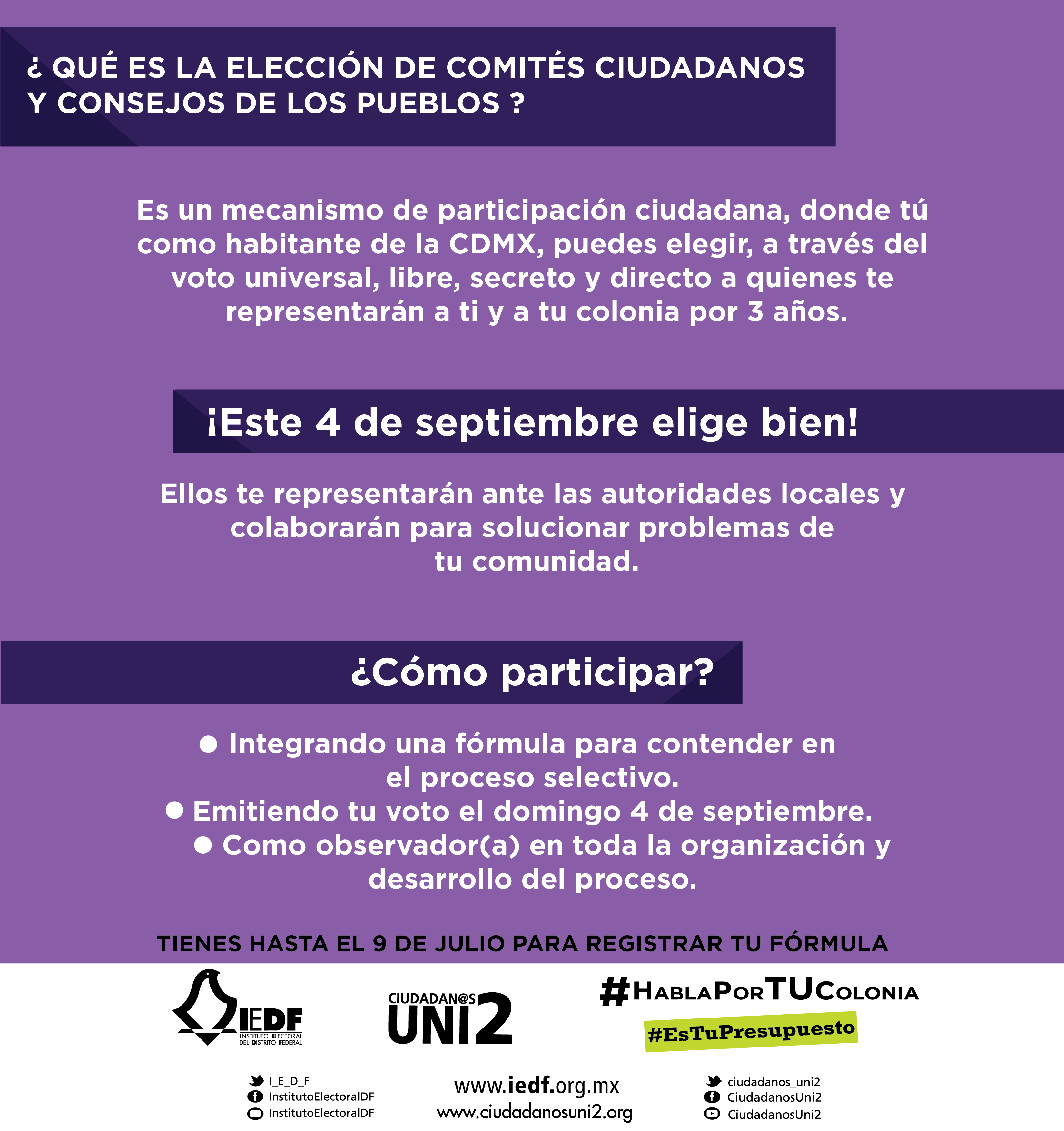 Hoy vence plazo para registrar comités ciudadanos