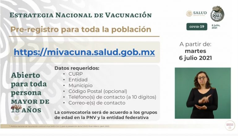 Registro para vacuna COVID-19 en jóvenes