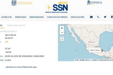 Sismo de 4.9 en Veracruz durante la madrugada