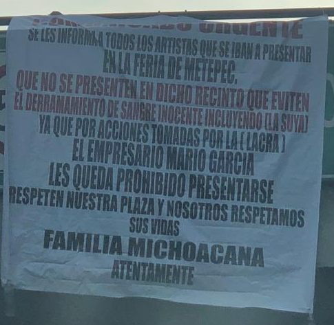 Aparecen narcomantas en Metepec