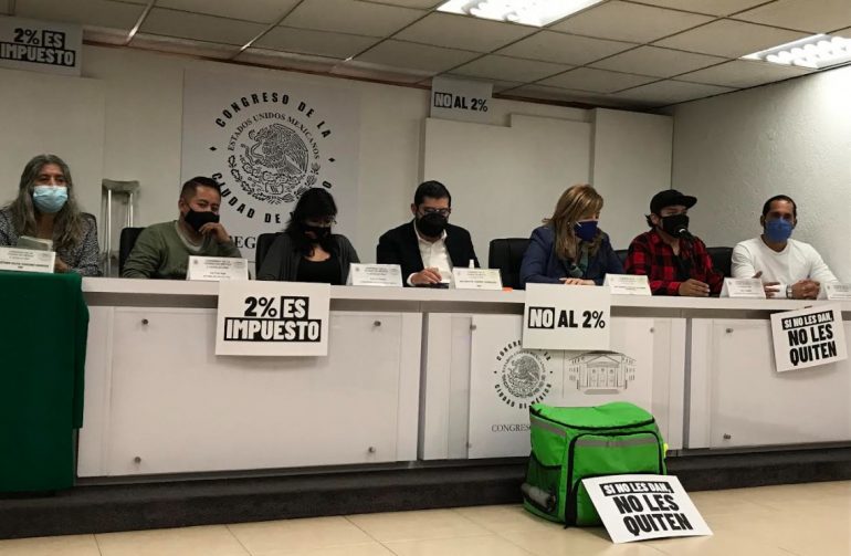 El GobCDMX nos ve con signos de pesos, lamentan repartidores. Rechazan nuevo impuesto