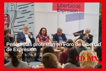 Periodistas protestan en Foro de Libertad de Expresión
