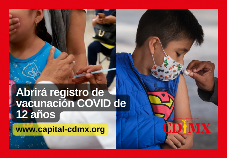 Abrirá registro de vacunación COVID de 12 años