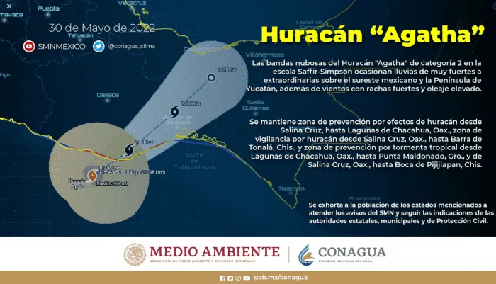 Huracanes: Agatha golpea costas de Oaxaca