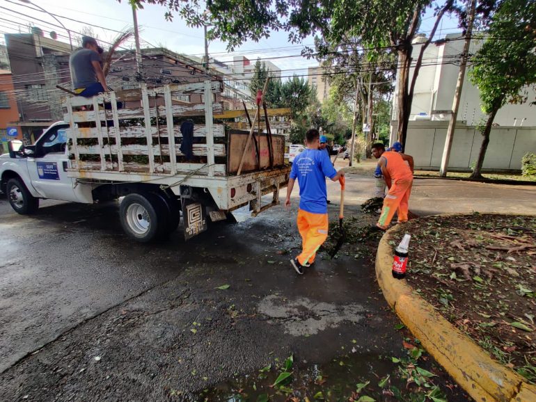 Servicios Urbanos de Atención Temprana de la Alcaldía Benito Juárez continúa con labores de limpieza en ante las fuertes lluvias
