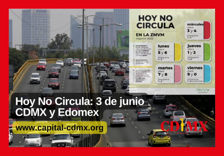 Hoy No Circula: 3 de junio CDMX y Edomex