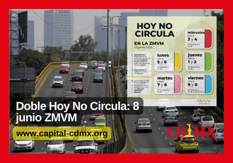 Doble Hoy No Circula: 8 junio ZMVM