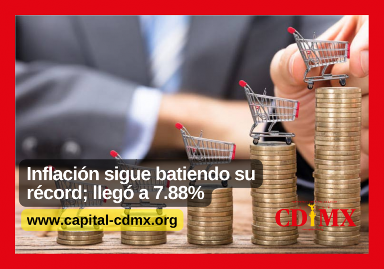 Inflación sigue batiendo récord; llegó a 7.88%