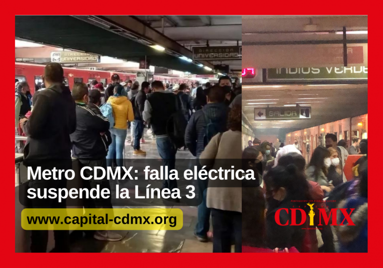 Metro CDMX: falla eléctrica suspende la Línea 3