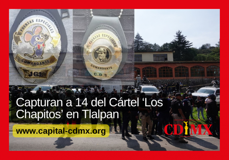 Capturan a 14 del Cártel Sinaloa ‘Los Chapitos’ en Tlalpan