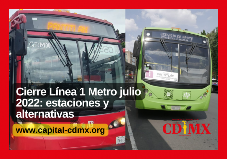 Cierre Línea 1 Metro julio 2022: estaciones y alternativas