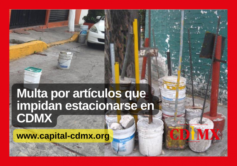 Multa por artículos que impidan estacionarse en CDMX