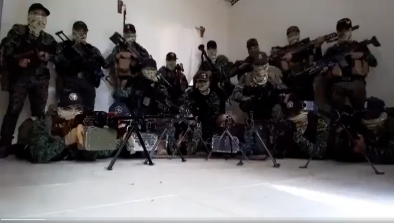 Supuestos miembros del CJNG en el video difundido en redes