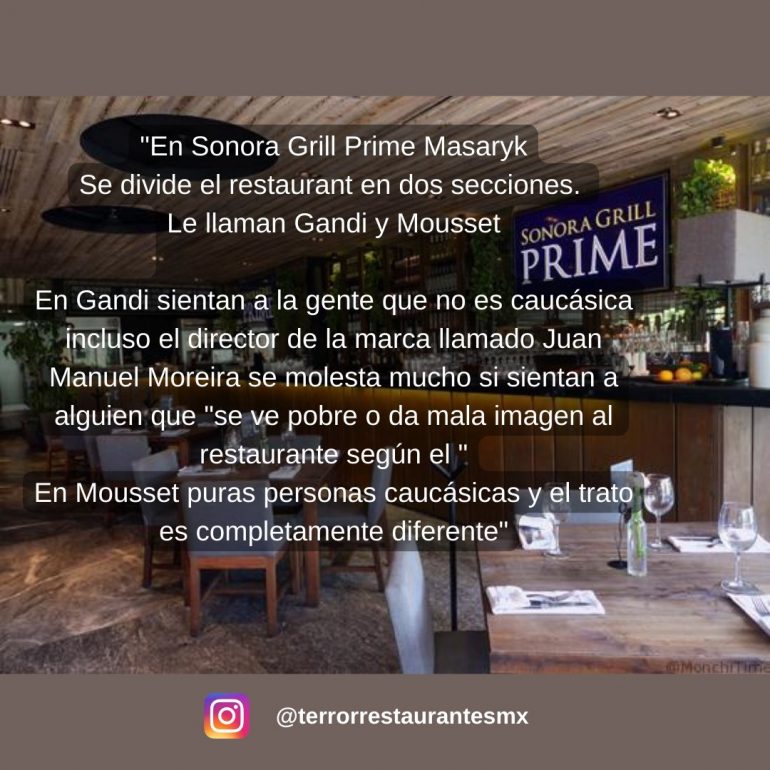 Racismo en Sonora Grill Prime de Polanco