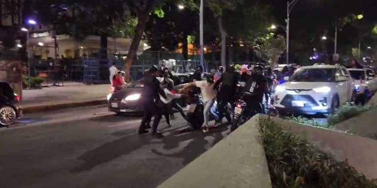 Rodada biker termina en caos