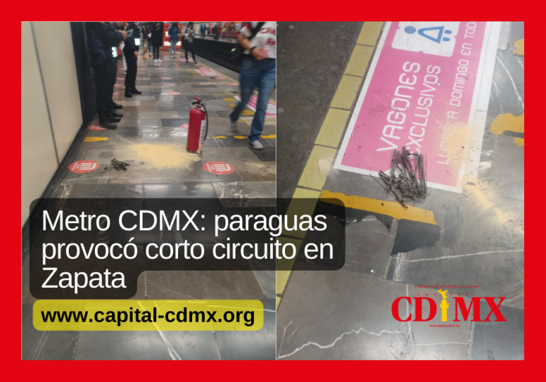 Metro CDMX: paraguas provocó corto circuito en Zapata