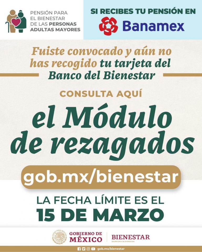 Tarjeta del Bienestar para rezagados de Banamex