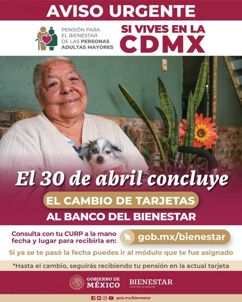 Ariadna Montiel recuerda que el 30 de abril vence plazo para cambio de tarjetas de Bienestar