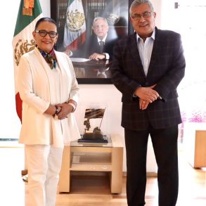 Rosa Icela Rodríguez se reúne con Secretario General del SNTE