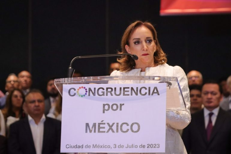 Claudia Ruiz Massieu en conferencia de prensa de 
