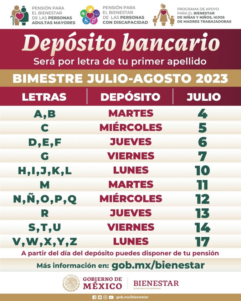 Ariadna Montiel anuncia el pago de Pensiones y Programas del bimestre julio-agosto 2023