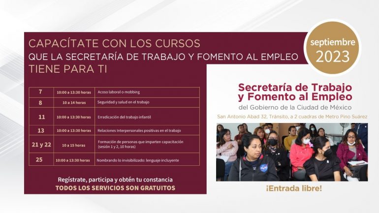 Arrancan cursos de seguridad y salud laboral de la secretaría de trabajo previstos para septiembre