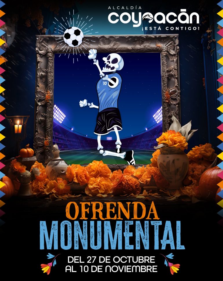 Dedicarán mega ofrenda a leyendas del fútbol en Coyoacán
