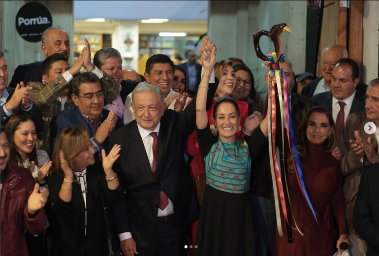 Se vuelven a reunir AMLO y Sheinbaum en Palacio Nacional