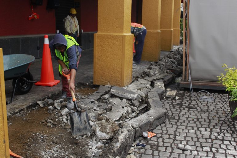Rehabilitación de banquetas en Centro Históricos de Coyoacán