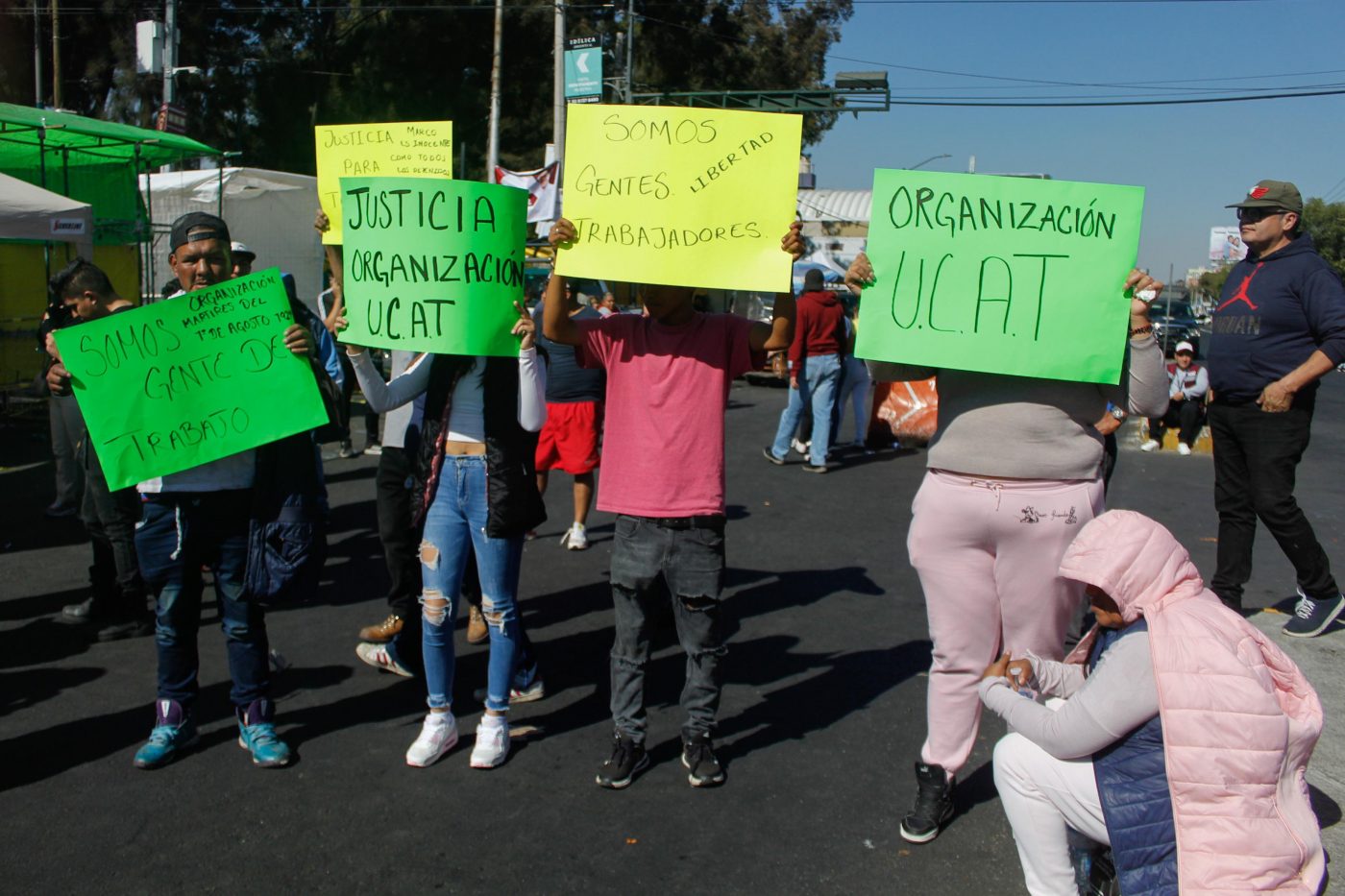 CManifestación de comerciantes en Rojo Gómez