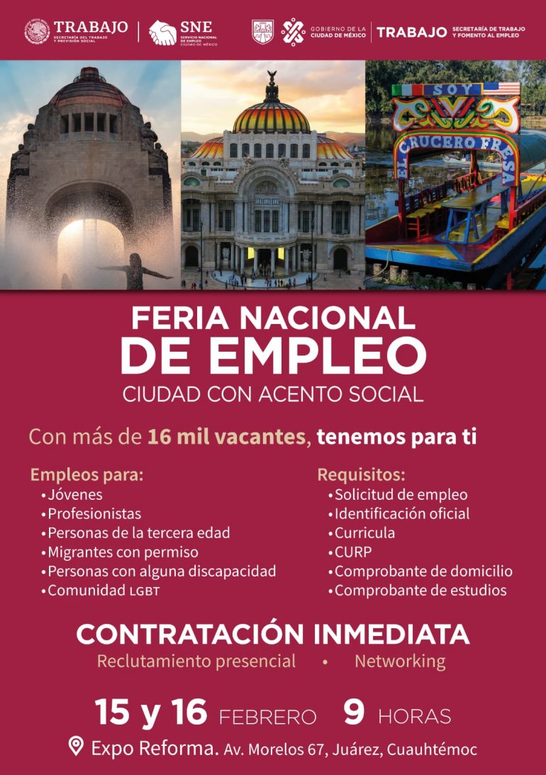 Ofrece feria nacional de empleo más de 16 mil vacantes