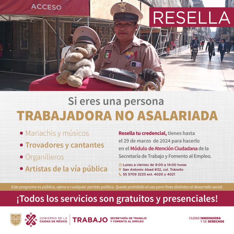 Continúa resello de licencias-credenciales para trabajadores no asalariados de la ciudad de México