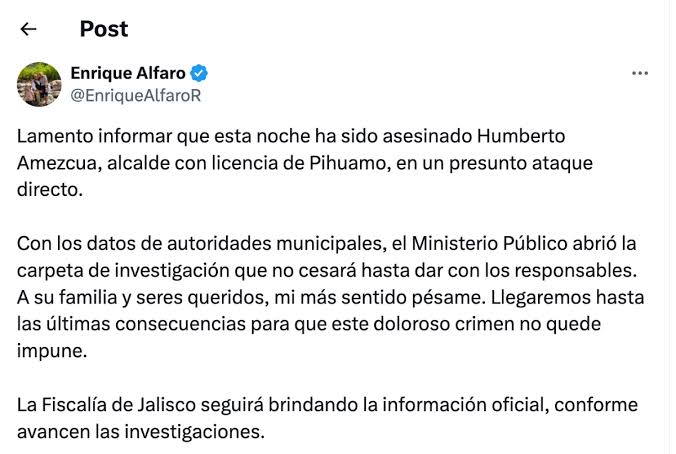 Diputados Federales del PRI exigen justicia por el asesinato del Alcalde Humberto Amezcua