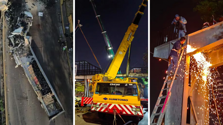 La línea 5 del Metro fue reabierta, tras el choque del tráiler