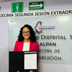 Gaby Osorio recibe constancia como alcaldesa electa de Tlalpan