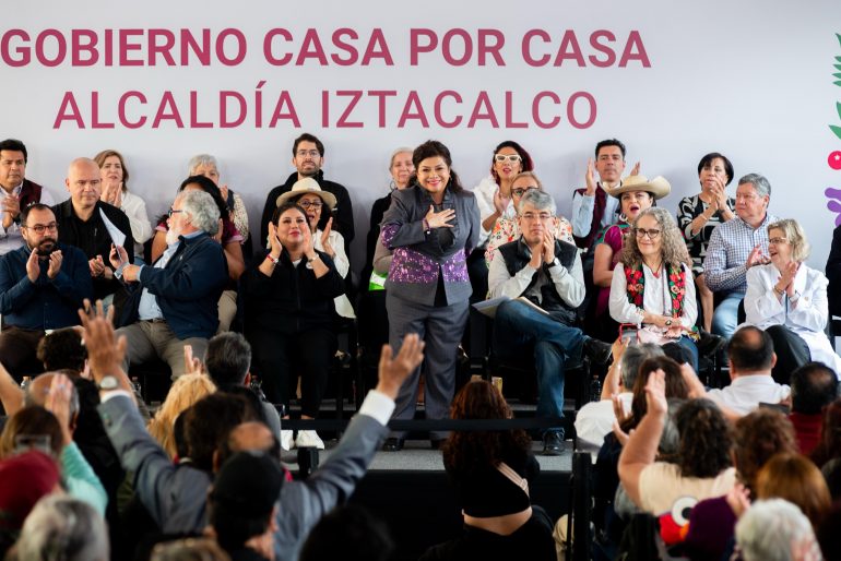 Lourdes Paz recibe a Clara Brugada en Iztacalco