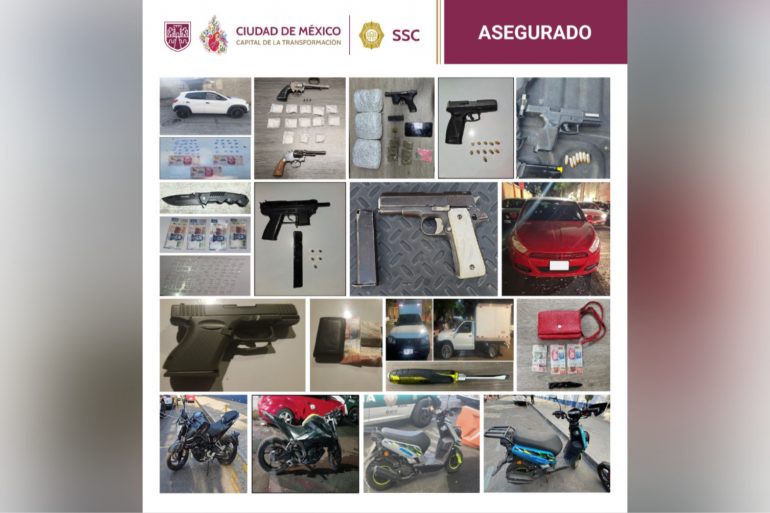 SSC CDMX detiene a 25 personas por delitos graves en operativos realizados en distintas alcaldías