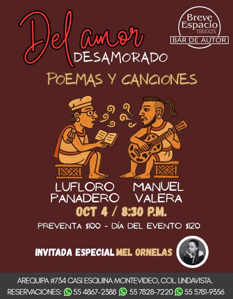 “Del amor desamorado”: una velada de poemas y canciones en la CDMX