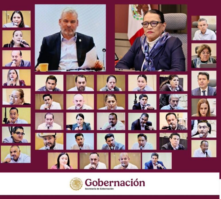 SE REÚNE SEGOB CON GOBERNADOR Y PRESIDENTES MUNICIPALES DE MICHOACÁN