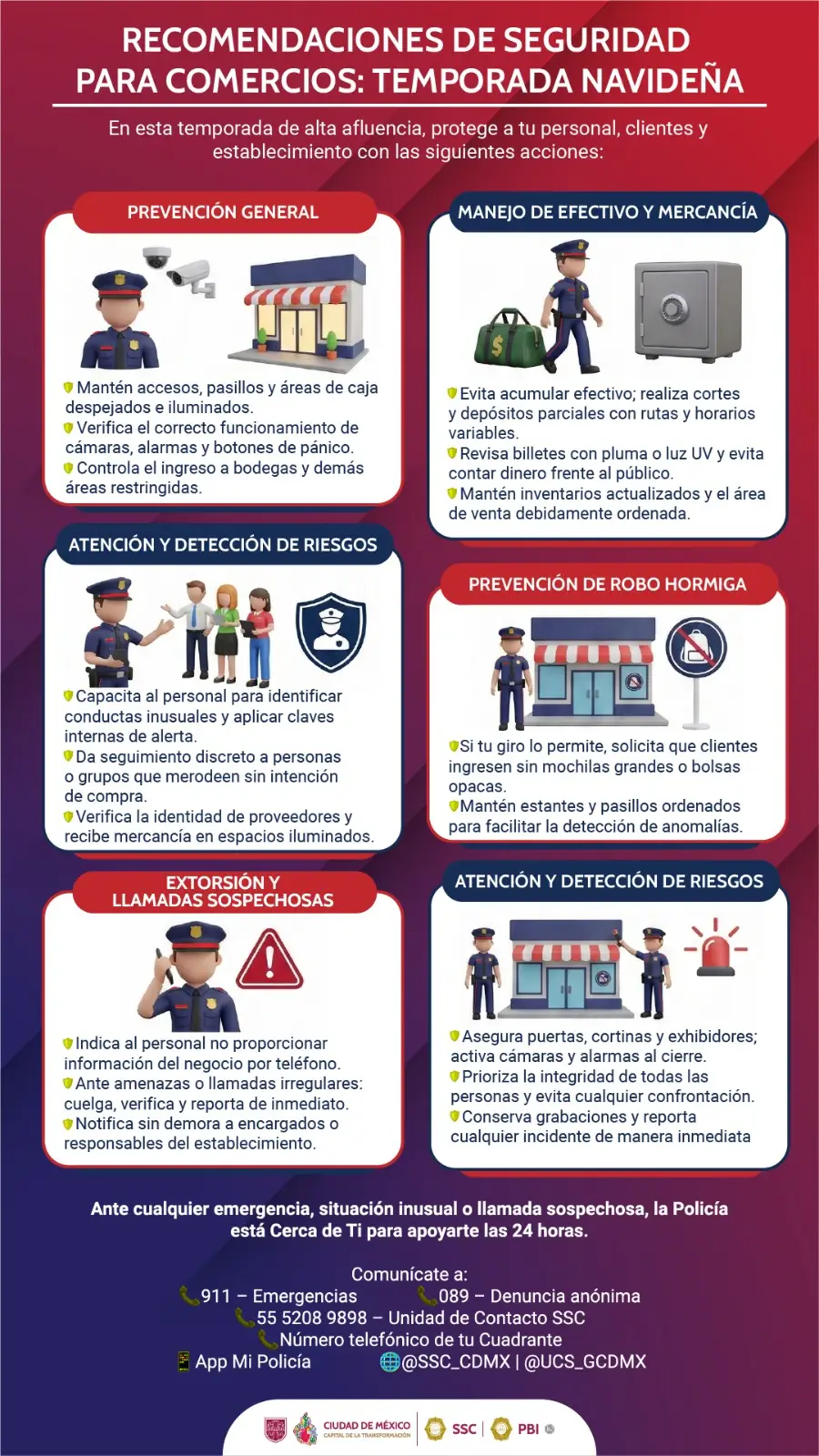 Emite SSC recomendaciones de seguridad a comercios durante temporada navideña