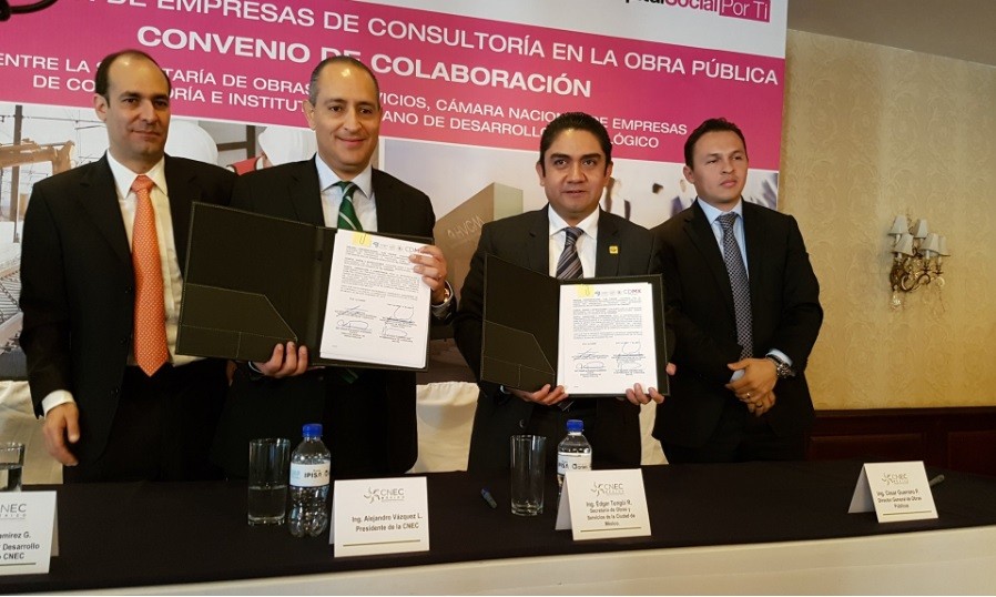 Firma SOBSECDMX y CNEC Convenio de Colaboración para obras públicas