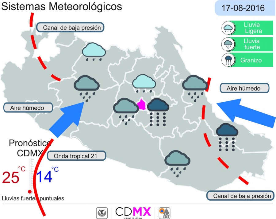 Pronostican lluvias en la CdMx