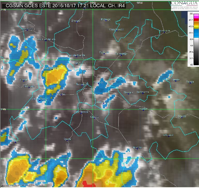 Lluvias intensas con granizo en la CdMx y el Valle de México