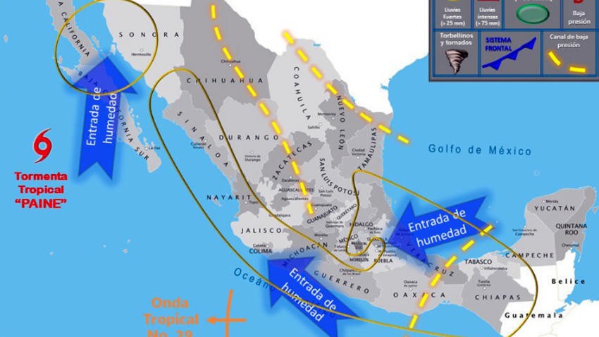 Huracán Paine se dirige hacia la península de Baja California