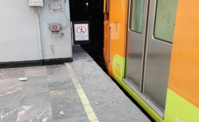 Fallas en el Metro, vagón golpea andén de Canal de San Juan