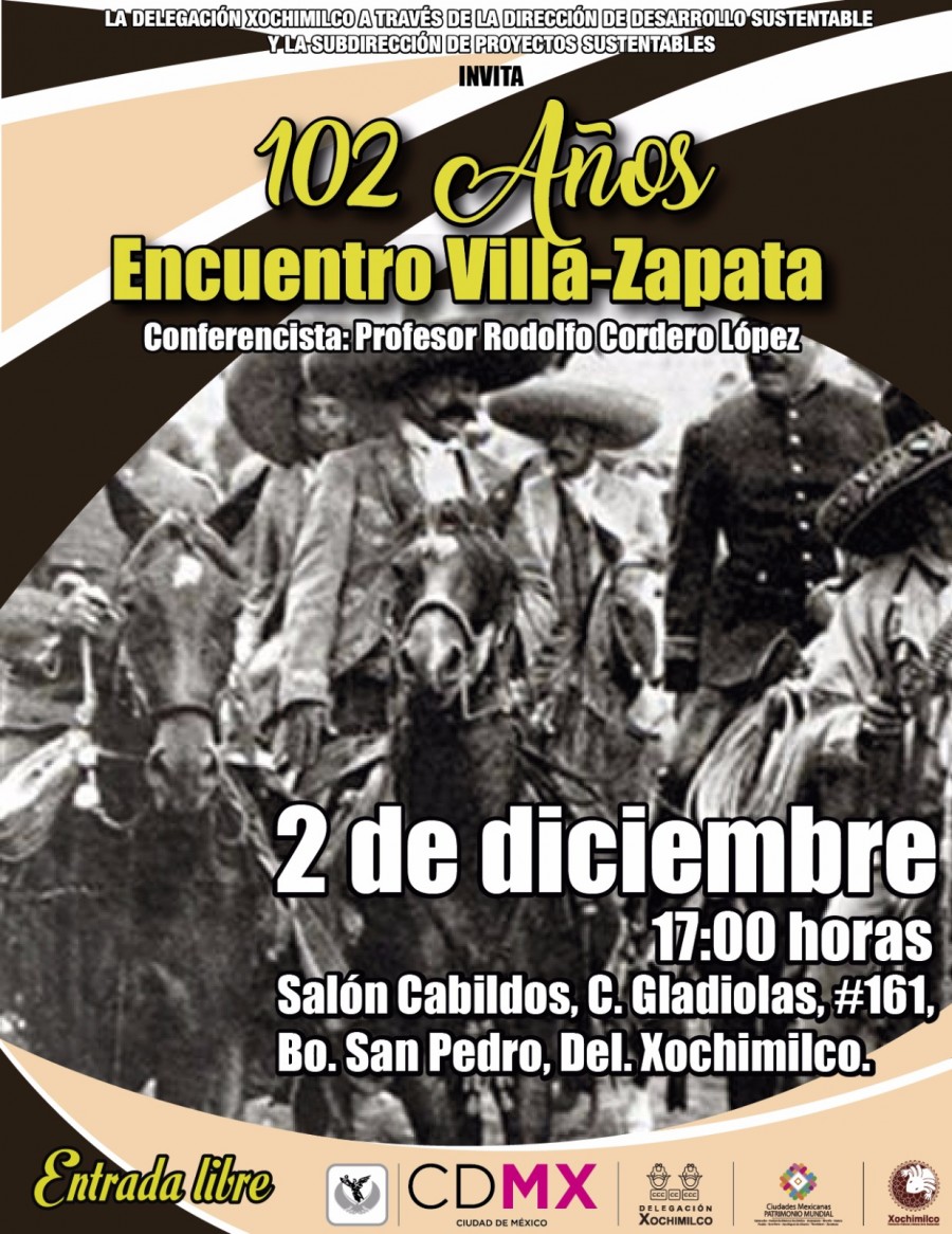 Preparan aniversario del encuentro Villa-Zapata en Xochimilco