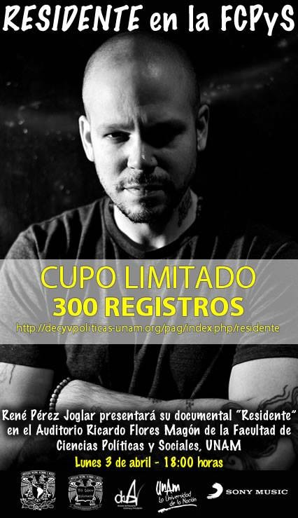 René Pérez Joglar presenta el documental Residente en FCPyS UNAM
