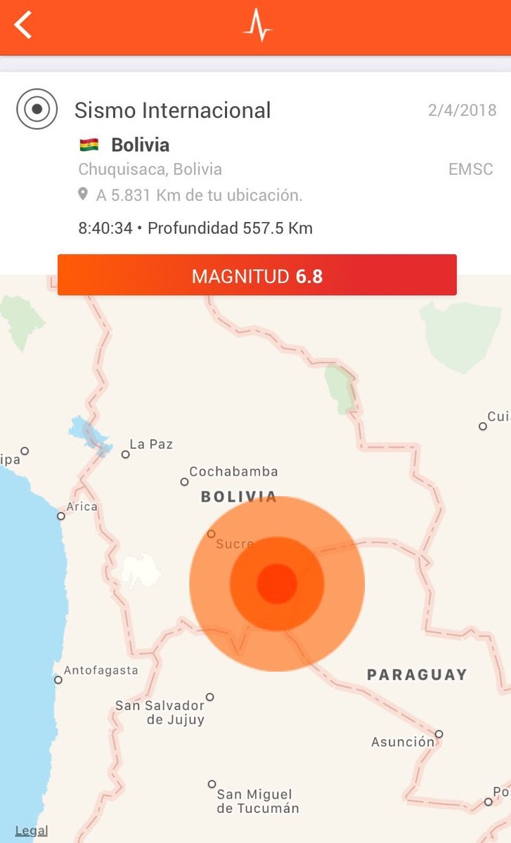 Fuerte sismo crea pánico en Bolivia